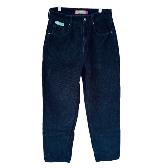 Empyre Tori 90s Corduroy Skate Pants Women's 5 Straight Leg Black 100% cotton - Picture 1 of 9